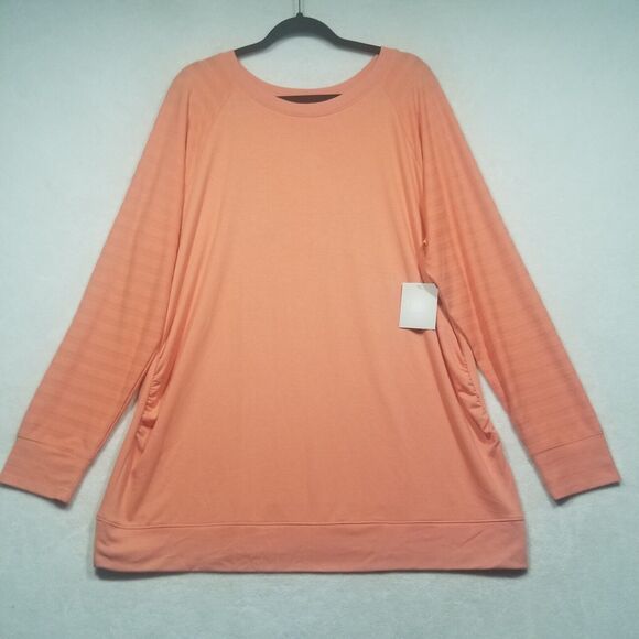 A Glow XXL Maternity Long Sleeve Jersey Knit Lightweight Sweatshirt Orange NEW - Picture 1 of 12